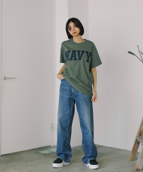 ROOPTOKYO(ループトウキョウ)の「NAVY CORE TEE クルーネック半袖Tシャツ フロントロゴ メンズ 夏物 夏服(Tシャツ/カットソー・メンズ・ネイビー/ゴールド/グリーン・L/XL/M)」の6枚目の写真