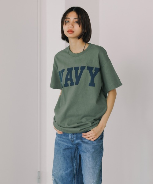 ROOPTOKYO(ループトウキョウ)の「NAVY CORE TEE クルーネック半袖Tシャツ フロントロゴ メンズ 夏物 夏服(Tシャツ/カットソー・メンズ・ネイビー/ゴールド/グリーン・L/XL/M)」の4枚目の写真