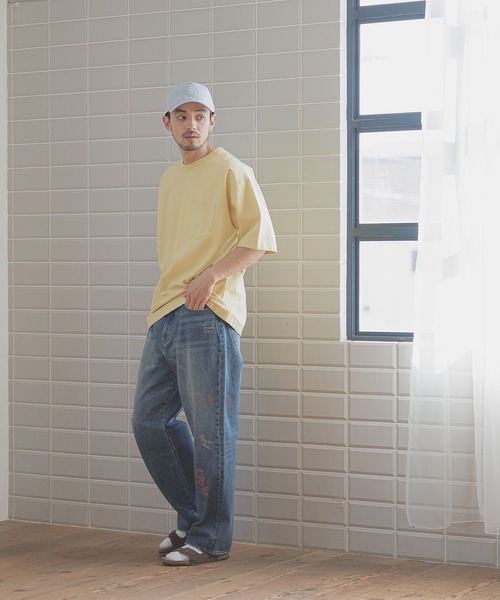 BAYFLOW（ベイフロー）の「[USAコットン]ヘビーウェイトクルーネック半袖Tシャツ（Tシャツ/カットソー・メンズ・イエロー/グリーン/ブラック/オフホワイト/ブルー・MEDIUM/LARGE）」の14枚目の写真