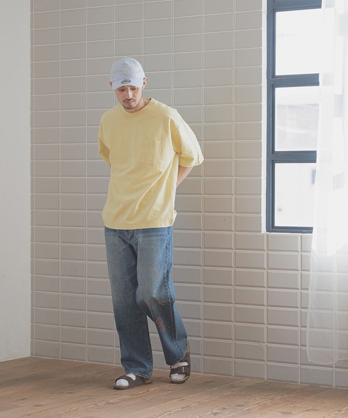 BAYFLOW（ベイフロー）の「[USAコットン]ヘビーウェイトクルーネック半袖Tシャツ（Tシャツ/カットソー・メンズ・イエロー/グリーン/ブラック/オフホワイト/ブルー・MEDIUM/LARGE）」の15枚目の写真