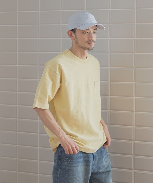 BAYFLOW（ベイフロー）の「[USAコットン]ヘビーウェイトクルーネック半袖Tシャツ（Tシャツ/カットソー・メンズ・イエロー/グリーン/ブラック/オフホワイト/ブルー・MEDIUM/LARGE）」の16枚目の写真