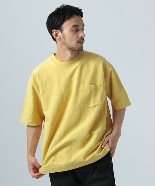 BAYFLOW（ベイフロー）の「[USAコットン]ヘビーウェイトクルーネック半袖Tシャツ（Tシャツ/カットソー・メンズ・イエロー/グリーン/ブラック/オフホワイト/ブルー・MEDIUM/LARGE）」の18枚目の写真