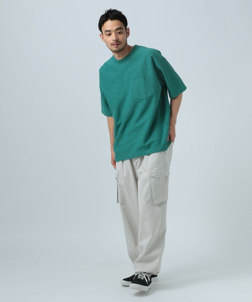 BAYFLOW（ベイフロー）の「[USAコットン]ヘビーウェイトクルーネック半袖Tシャツ（Tシャツ/カットソー・メンズ・イエロー/グリーン/ブラック/オフホワイト/ブルー・MEDIUM/LARGE）」の20枚目の写真