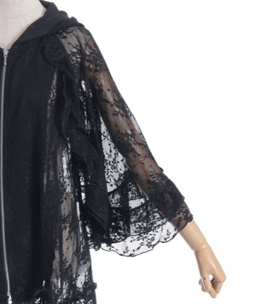 axes femme（アクシーズファム）の「レースロングパーカー（パーカー・レディース・ホワイト/ブラック・FREE）」の11枚目の写真