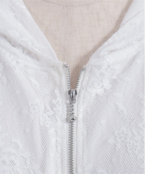 axes femme（アクシーズファム）の「レースロングパーカー（パーカー・レディース・ホワイト/ブラック・FREE）」の5枚目の写真