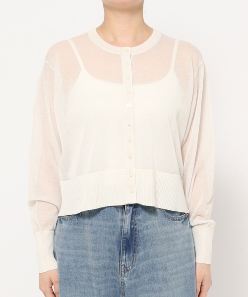 LOWRYS FARM（ローリーズファーム）の「シアークルーカーディガン　 326639（カーディガン/ボレロ・レディース・アイボリー/ブラック/ブルー・FREE）」の14枚目の写真