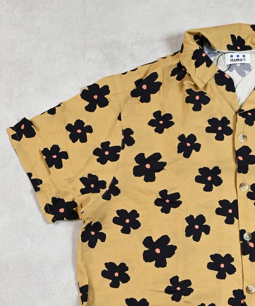 MARKEY'S（マーキーズ）の「総柄オープンカラー半袖シャツ/おとな（シャツ/ブラウス・レディース・ブルー/ベージュ・170cm）」の5枚目の写真