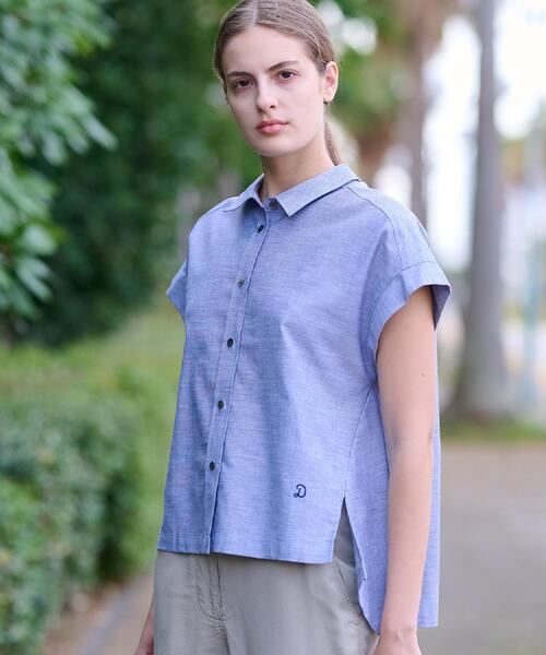 DRESSTERIOR（ドレステリア）の「【日本製/コットン100％】バックフレアオックスシャツ（シャツ/ブラウス・レディース・オフホワイト/サックスブルー/ネイビー/ライトパープル/ライトベージュ・38/34/36）」の3枚目の写真