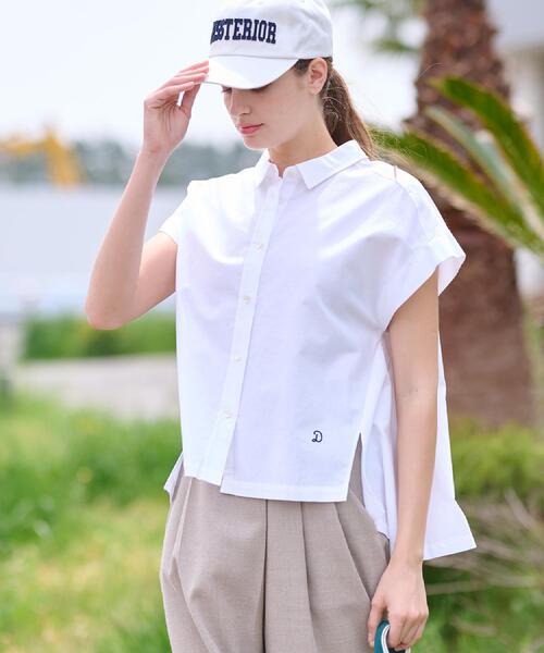 DRESSTERIOR（ドレステリア）の「【日本製/コットン100％】バックフレアオックスシャツ（シャツ/ブラウス・レディース・オフホワイト/サックスブルー/ネイビー/ライトパープル/ライトベージュ・38/34/36）」の7枚目の写真