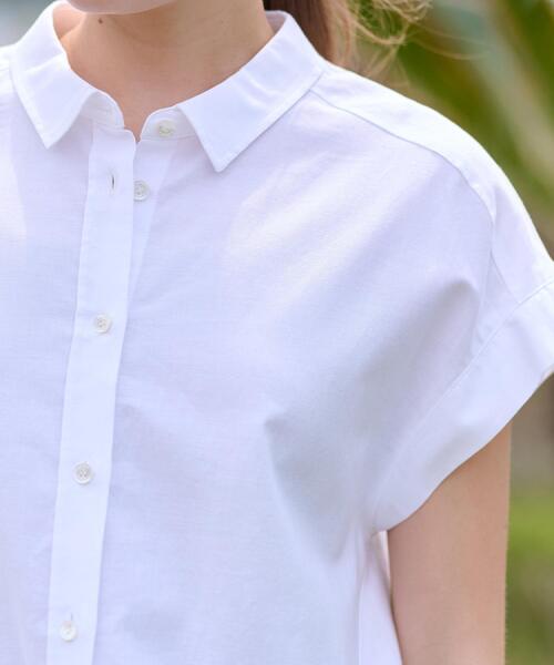 DRESSTERIOR（ドレステリア）の「【日本製/コットン100％】バックフレアオックスシャツ（シャツ/ブラウス・レディース・オフホワイト/サックスブルー/ネイビー/ライトパープル/ライトベージュ・38/34/36）」の14枚目の写真