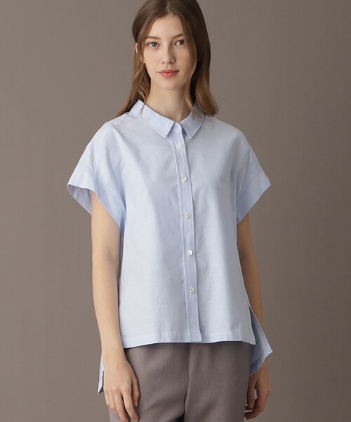 DRESSTERIOR（ドレステリア）の「【日本製/コットン100％】バックフレアオックスシャツ（シャツ/ブラウス・レディース・オフホワイト/サックスブルー/ネイビー/ライトパープル/ライトベージュ・38/34/36）」の20枚目の写真