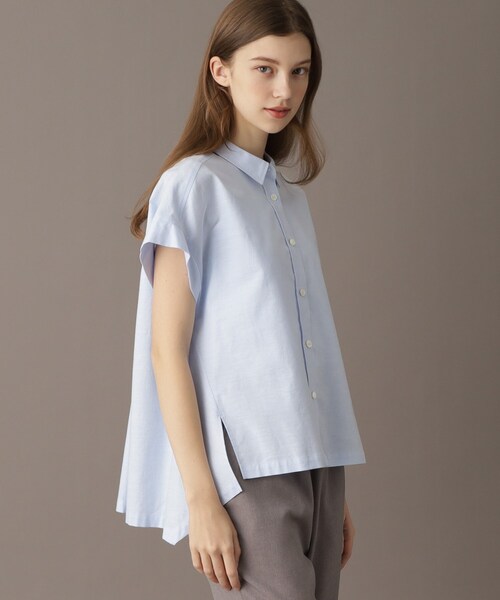 DRESSTERIOR（ドレステリア）の「【日本製/コットン100％】バックフレアオックスシャツ（シャツ/ブラウス・レディース・オフホワイト/サックスブルー/ネイビー/ライトパープル/ライトベージュ・38/34/36）」の21枚目の写真