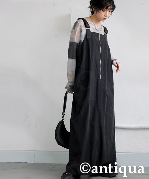 antiqua(アンティカ)の「ミリタリー ジャンパースカート(ジャンパースカート・レディース・ブラック/カーキ・ONESIZE)」の3枚目の写真