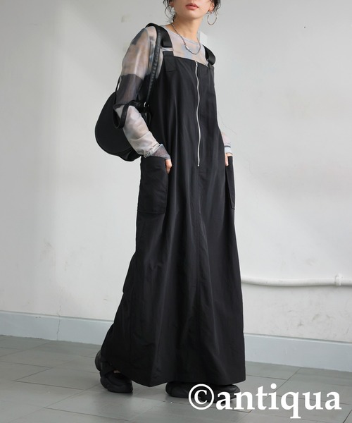 antiqua(アンティカ)の「ミリタリー ジャンパースカート(ジャンパースカート・レディース・ブラック/カーキ・ONESIZE)」の7枚目の写真