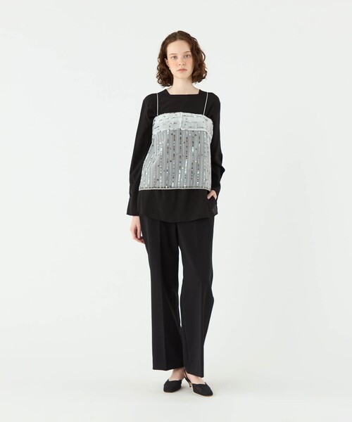 【美品】Ballsey 半袖レイヤードトップス 黒白 Ballsey 半袖レイヤードトップス 黒白