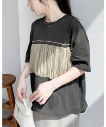 チュール切替ルーズTシャツ