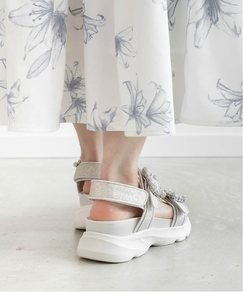 RANDA（ランダ）の「ビジューバックルグリッタースポーツサンダル（サンダル・レディース・ブラック/シルバー/ゴールド・S/M/L/LL）」の7枚目の写真