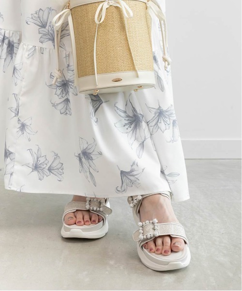 RANDA（ランダ）の「ビジューバックルグリッタースポーツサンダル（サンダル・レディース・ブラック/シルバー/ゴールド・S/M/L/LL）」の10枚目の写真