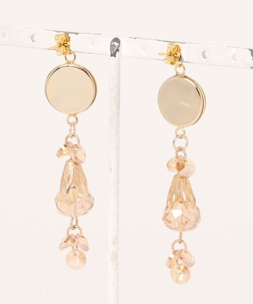 VIBGYOR(ヴィブジョー)の「【YM】レジン×アンティーク ビーズチャーム サージカルステンレスピアス(MA)(ピアス(両耳用)・レディース・ブラウン・FREE)」の2枚目の写真