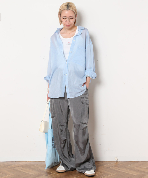 AP STUDIO(エーピーストゥディオ)の「【TanC TOKYO/タンクトウキョウ】ベビーリブスキントップ(タンクトップ・レディース・ホワイト/チャコールグレー・FREE)」の4枚目の写真