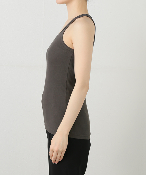 AP STUDIO(エーピーストゥディオ)の「【TanC TOKYO/タンクトウキョウ】ベビーリブスキントップ(タンクトップ・レディース・ホワイト/チャコールグレー・FREE)」の11枚目の写真