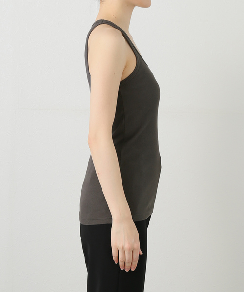 AP STUDIO(エーピーストゥディオ)の「【TanC TOKYO/タンクトウキョウ】ベビーリブスキントップ(タンクトップ・レディース・ホワイト/チャコールグレー・FREE)」の13枚目の写真