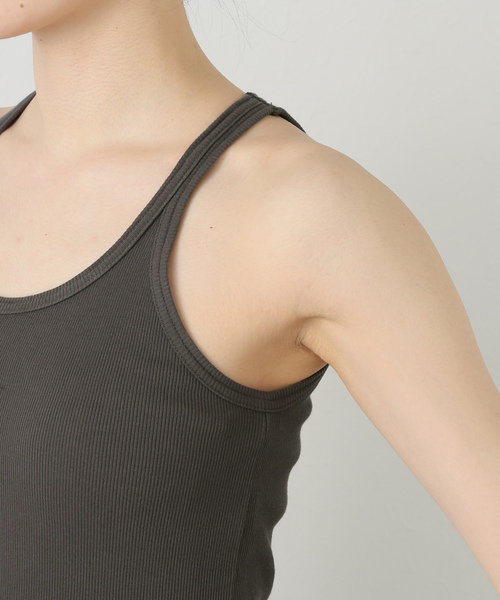 AP STUDIO(エーピーストゥディオ)の「【TanC TOKYO/タンクトウキョウ】ベビーリブスキントップ(タンクトップ・レディース・ホワイト/チャコールグレー・FREE)」の14枚目の写真