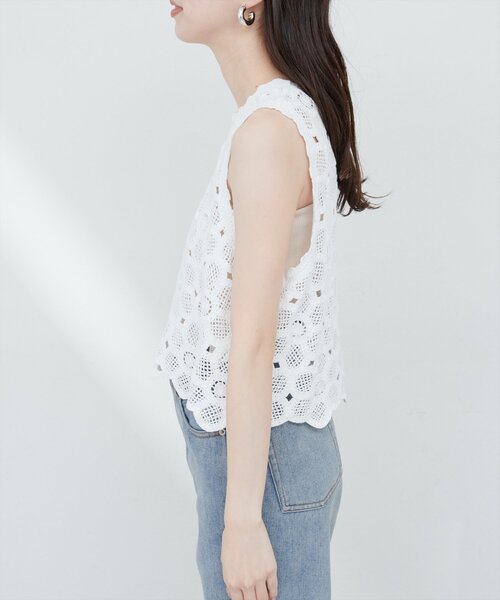 natural couture(ナチュラルクチュール)の「かぎ針ニットトップス(ニット/セーター・レディース・ベージュ/オフホワイト・FREE)」の22枚目の写真