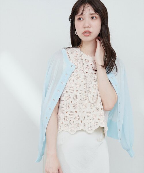 ✨SACRA✨ナチュラルニットトップス メッシュサマーニットトップス｜J'aDoRe JUN ONLINE OUTLET