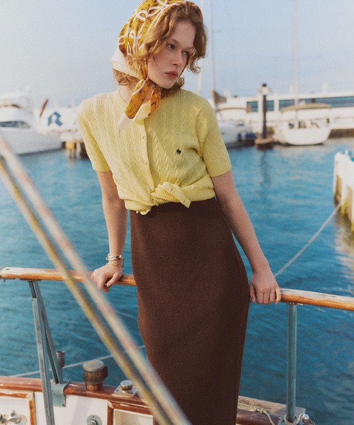 POLO BCS(ポロ ビーシーエス)の「【POLO BCS】VIS別注ハーフスリーブミニケーブルカーディガン(カーディガン/ボレロ・レディース・ホワイト/グリーン/ホワイト系その他4/ネイビー/イエロー・FREE)」の7枚目の写真