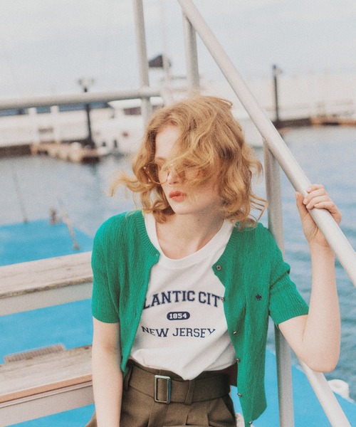 POLO BCS(ポロ ビーシーエス)の「【POLO BCS】VIS別注ハーフスリーブミニケーブルカーディガン(カーディガン/ボレロ・レディース・ホワイト/グリーン/ホワイト系その他4/ネイビー/イエロー・FREE)」の12枚目の写真