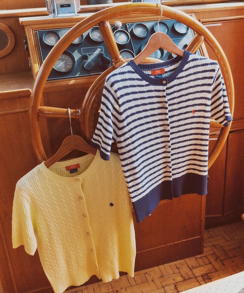 POLO BCS(ポロ ビーシーエス)の「【POLO BCS】VIS別注ハーフスリーブミニケーブルカーディガン(カーディガン/ボレロ・レディース・ホワイト/グリーン/ホワイト系その他4/ネイビー/イエロー・FREE)」の21枚目の写真