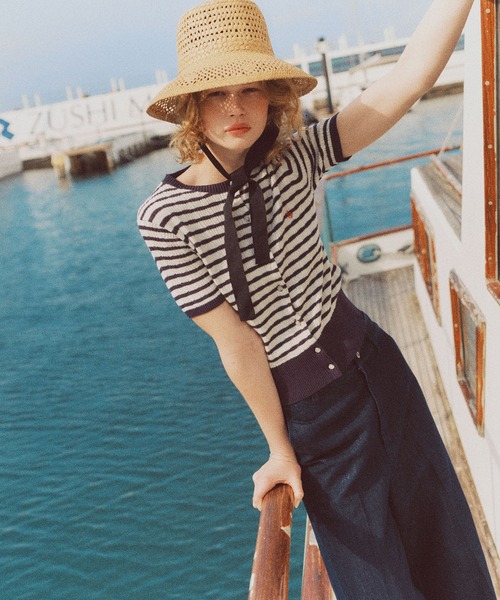 POLO BCS(ポロ ビーシーエス)の「【POLO BCS】VIS別注ハーフスリーブミニケーブルカーディガン(カーディガン/ボレロ・レディース・ホワイト/グリーン/ホワイト系その他4/ネイビー/イエロー・FREE)」の22枚目の写真