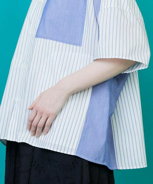 FRAPBOIS(フラボア)の「ワイディーシャツ(シャツ/ブラウス・レディース・ブラック/ブルー・1/2)」の6枚目の写真