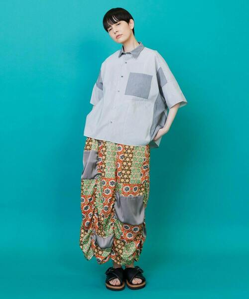 FRAPBOIS(フラボア)の「ワイディーシャツ(シャツ/ブラウス・レディース・ブラック/ブルー・1/2)」の16枚目の写真