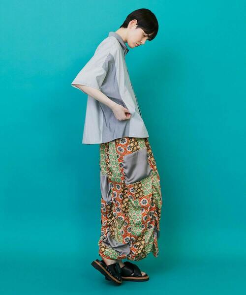 FRAPBOIS(フラボア)の「ワイディーシャツ(シャツ/ブラウス・レディース・ブラック/ブルー・1/2)」の18枚目の写真