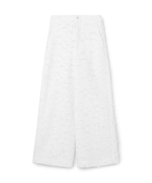 セール】フラワーカットジャカード セミワイドパンツ（その他パンツ