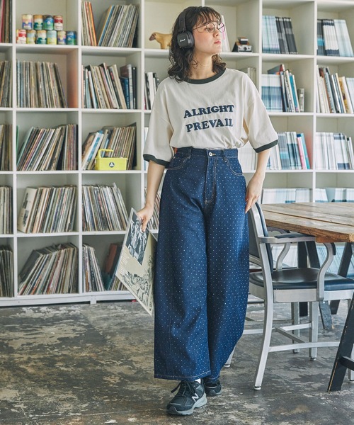 MONO-MART LADY'S（モノマートレディース）の「ドット柄 カーブシルエット デニムパンツ（デニムパンツ・レディース・ライトブルー/インディゴブルー・FREE）」の12枚目の写真