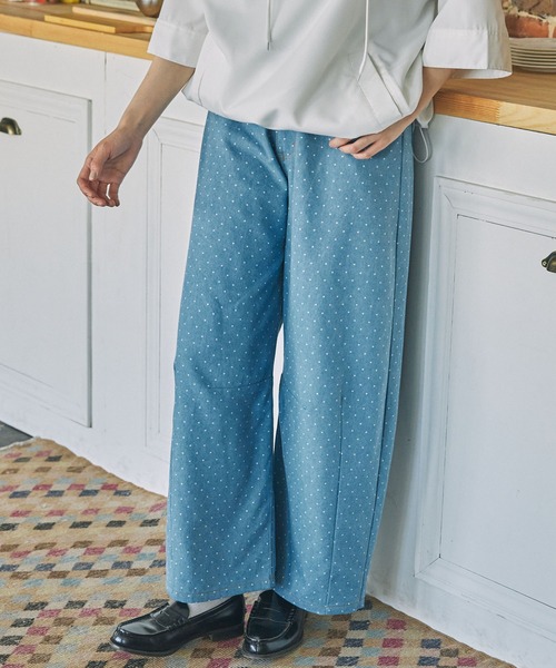 MONO-MART LADY'S（モノマートレディース）の「ドット柄 カーブシルエット デニムパンツ（デニムパンツ・レディース・ライトブルー/インディゴブルー・FREE）」の18枚目の写真