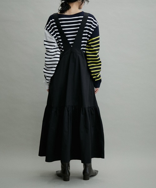 ADAM ET ROPE'（アダムエロペ）の「【WEB限定】・【定番】オーバーオールジャンバースカート（ジャンパースカート・レディース・グレー/ブラック・FREE）」の9枚目の写真