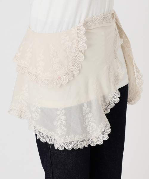 SLOBE citron.(スローブシトロン)の「《WEB限定》SLOBE citron. BROIDER APRON(スカート・レディース・ブラック/アイボリー・FREE)」の21枚目の写真