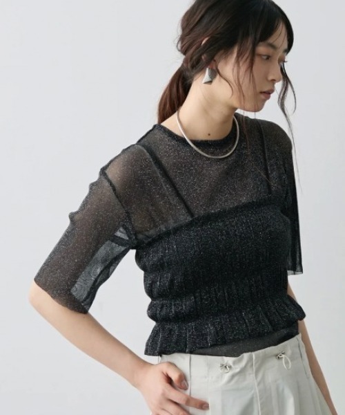 完売品 新品 fitmore シャーリングビスチェTシャツ シャーリングビスチェTシャツ【宅配便】 | Fit more