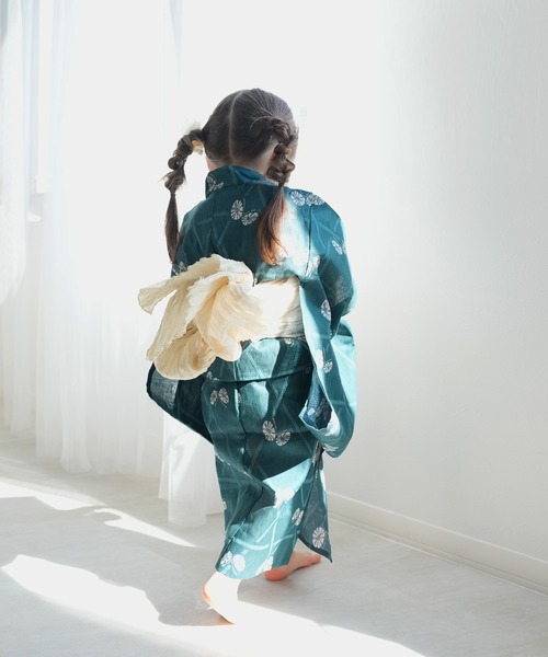 【絞り浴衣】子供・小柄さん向け＊玉手箱模様 濃紺 普段着 木綿 5UA19 セール【絞り浴衣】子供・小柄さん向け＊玉手箱模様 濃紺 普段着 木綿