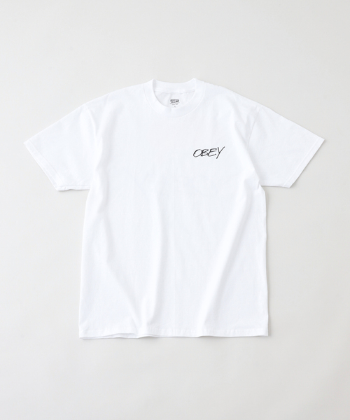 OBEY(オベイ)の「OBEY/オベイ POPPIES Tシャツ(Tシャツ/カットソー・メンズ・ホワイト/ブラック/ブルー・MEDIUM/LARGE)」の1枚目の写真