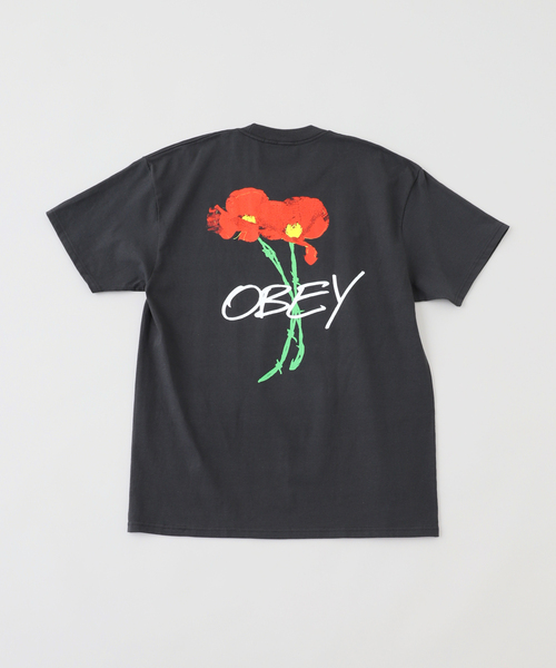 OBEY(オベイ)の「OBEY/オベイ POPPIES Tシャツ(Tシャツ/カットソー・メンズ・ホワイト/ブラック/ブルー・MEDIUM/LARGE)」の5枚目の写真