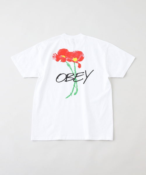 OBEY(オベイ)の「OBEY/オベイ POPPIES Tシャツ(Tシャツ/カットソー・メンズ・ホワイト/ブラック/ブルー・MEDIUM/LARGE)」の4枚目の写真