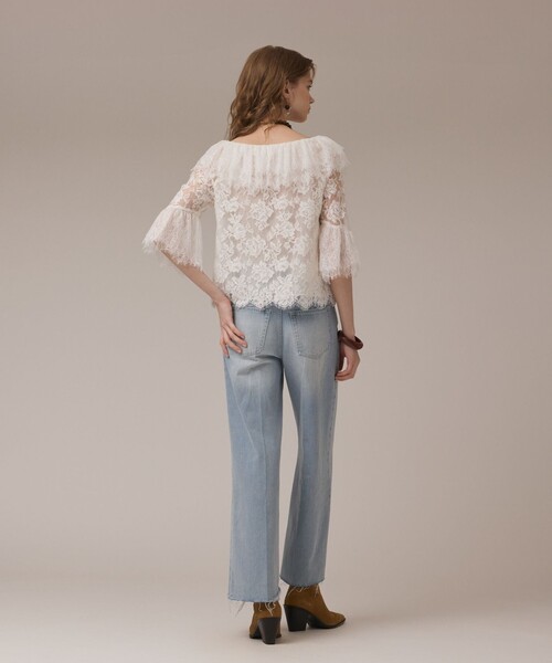 Diagram(ダイアグラム)の「レースコンビフリルブラウス(シャツ/ブラウス・レディース・ブラック/ホワイト・36/38)」の5枚目の写真