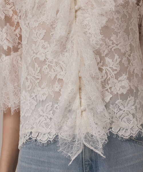 Diagram(ダイアグラム)の「レースコンビフリルブラウス(シャツ/ブラウス・レディース・ブラック/ホワイト・36/38)」の9枚目の写真