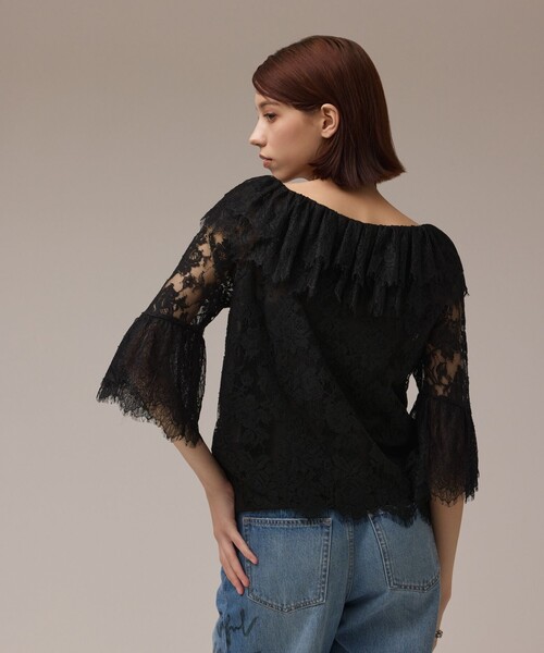 Diagram(ダイアグラム)の「レースコンビフリルブラウス(シャツ/ブラウス・レディース・ブラック/ホワイト・36/38)」の14枚目の写真