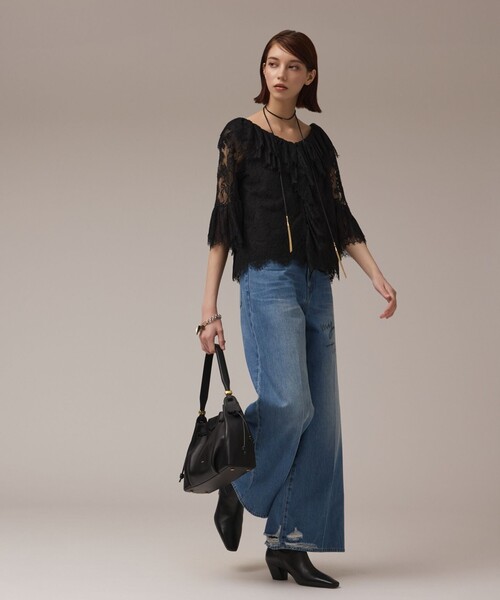 Diagram(ダイアグラム)の「レースコンビフリルブラウス(シャツ/ブラウス・レディース・ブラック/ホワイト・36/38)」の15枚目の写真